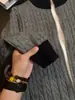 Suéter Cárdigan de Punto Trenzado Estilo Old Money para Hombre Otoño Invierno Estilo Perezoso Cuello Alto Tejido Chaqueta Corta Retro Americana Bloque de Color