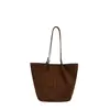 Bolso tote de estilo vintage para el día a día 2026 nuevo nicho bolsa esmerilada de gran capacidad para mujer, bolso simple para el hombro, bolso de hombro
