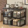 Organizador de escritorio con cajones, estante de almacenamiento multifuncional para papelería, suministros de oficina y colocación de impresora