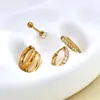 Pendientes Geométricos de Acero Inoxidable Estilo Frío Diamante Sencillos y de Moda Coreanos Chapados en Oro de 18 Quilates Joyería de Alta Gama para Mujeres