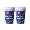 Decoración para fiesta de cumpleaños de astronauta, suministros para fiesta de estrellas cósmicas, bandeja de papel, papel de seda, vaso de papel, mantel, caja de dulces, bandera para tirar