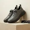 Sapatos Masculinos de Couro Genuíno Primavera e Outono Novos Sapatos para Caminhada ao Ar Livre e Montanhismo Sapatos Esportivos Casuais Masculinos para Corrida Impermeáveis Antiderrapantes Absorventes de Choque