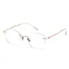 Nuevas Gafas Sin Montura de Titanio Ultraligeras para Mujer, Montura Lisa Ojo de Gato, Luz Azul Anti-Azul, Adecuadas para Lentes Graduados 58147
