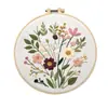 Kit de Materiais DIY Bordado à Mão Pendente de Parede com Flores Silvestres Retrô Bordado Lu Estilo Europeu Bordado de Plantas Conjunto para Iniciantes