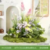 Arreglo de Flores Artificiales y Plantas Verdes HY-DS3 para Decoración de Fondo de Boda, Flor de Mesa, Decoración de Mesa de Comedor, Decoración de Flores Falsas de Lujo Ligero