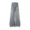 Nuevos jeans rectos de pierna ancha para hombre estilo retro americano con pedrería, lavados, corte holgado, caídos, hasta el suelo, pantalones rectos de calle
