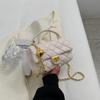 2023 otoño nuevo bolso pequeño simple moda dulce versátil color de contraste un solo hombro cruzado bolso cuadrado pequeño 9968