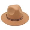 Sombrero de Copa Estilo Tibetano de Amazon Elegante Sombrero de Jazz Sombrero Británico Elegante de Fieltro Sombrero de Lana con Remaches de Ala Ancha para Hombres y Mujeres Venta al por Mayor