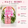 Caja de Dulces para Boda, Nueva Cesta Pequeña de Mano Estilo Chino con Orquídea Phalaenopsis, Empaque de Caja de Regalo para Graduación y Inauguración de Casa, Cesta Vacía