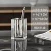 Decoración de escritorio portalápices de cristal, portalápices giratorio de 360 grados, portalápices de cristal personalizado de gran capacidad para escritorio de oficina