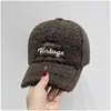 Boné de Baseball de Veludo de Cordeiro Personalizado Exportação Logo Bordado Lavado Chapéu Adulto Casual Versátil Tendência Boné com Aba Boné de Tela