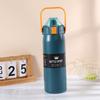 Termo de Acero Inoxidable de Doble Capa 304, Mismo Estilo para Hombres y Mujeres, Taza con Tapa de Rebote de Gran Capacidad con Asa, Vaso Recto, Acero Inoxidable 304