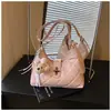 Bolsa Saco Estilo Coreano Ins Acolchoada com Diamantes Feminina 2026 Nova Popular Verão Mais Vendido Grande Capacidade Ombro Único Axila Transversal