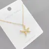 Joyería transfronteriza moda europea y americana collar de estrella de mar temperamento femenino temperamento estudiante estrella de circonita colgante cadena de clavícula