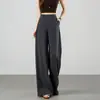 Calça de alfaiataria feminina transfronteiriça de caimento elegante, nova primavera/outono 2026, calça reta de perna larga para mulheres baixinhas que fazem você parecer mais alta
