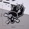 Gran Venta Procesamiento Calavera Bordado Pegatinas de Tela Estilo Punk Accesorios para Ropa Insignias Bordadas por Computadora Parches Pegatinas Accesorios de Joyería