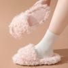 Pantuflas Peludas Transfronterizas Amazon Ins Otoño e Invierno Pantuflas Rizadas Abiertas Pantuflas de Algodón para Casa Pantuflas de Felpa para Mujer
