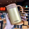 Taza térmica de acero inoxidable 304 creativa para hombres y mujeres, taza de té con asa, taza para beber de oficina, taza de café