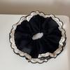 Diadema de Seda Dulce Beige para Mujer con un Toque de Lujo, Scrunchie de Moño, Accesorio para el Cabello Sujetador de Cola de Caballo con Borde de Encaje