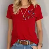 Aliexpress Transfronterizo Jit Venta al por Mayor 2026 Nueva Camiseta Casual de Moda Floral Colorida 2D Cuello Redondo Manga Corta Algodón Puro