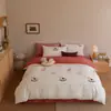 Roupa de Cama Divertida Infantil Algodão de Fibra Longa Escovado Conjunto de Três ou Quatro Peças Outono e Inverno Quente Conjunto 100% Algodão Roupa de Cama 1,2m Não Esfria na Pele