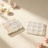 Caja de Almacenamiento de 9 Compartimentos con Tapa, Caja de Plástico Transparente, Caja de Medicina Portátil, Caja de Exhibición de Joyería, Caja de Exhibición Cultural y Creativa