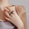 Anillo de Pareja Retro de Diamante Púrpura Zircón de Diseño Nicho de Estilo Oscuro de Alta Gama Dedo Índice Moda Anillo de Textura Personalizado