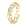 Anillo de Dedo con Patrón de Estrella Hueca Retro de Corte de Zirconia Oro Tallado Hueco Anillo de Dedo Completo de Diamante Venta Directa de Fábrica