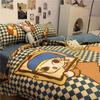 Street Beat Master Marea Negra Marca Juego de Cuatro Piezas Funda Nórdica para Niños Sábana Personalidad de Estudiante Dormitorio Juego de Tres Piezas Ropa de Cama
