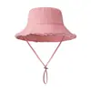 En stock Algodón Puro Lavado Sombrero de Pescador con Volantes Hyun-a Sombrero de Cubo para Mujer para Compras y Viajes Sombrero de Sol Personalizado de Moda