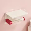 Portarrollos de Papel Higiénico para Baño Estilo Melocotón Leche, Dispensador de Pañuelos Montado en Pared, Dispensador de Papel Higiénico, Estante Organizador para Cajas de Pañuelos