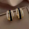 Venta Directa de Fábrica Cao Shi Pendientes Estilo Pintura al Óleo para Mujer, Diseño de Línea en Forma de U, Pendientes Versátiles para el Trabajo, Populares en Transmisiones en Vivo de Taobao
