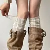 Polainas de renda femininas primavera e outono meias felpudas meias brancas para panturrilha combinam com botas mostram pernas finas polainas meias estilo balé meias longas