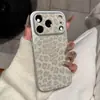 Capa Avançada Instantânea 17 Estampa de Leopardo com Glitter Adequada para Apple 17 Pro Max, iPhone 16 Cobertura Total, Nova para 15, 14, 13
