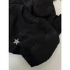 Yuran 26 Modelo Nuevo de Principios de Primavera Sudadera de Algodón Tencel Hilo Siro Teñido a Mano Cuello Redondo Diamante Estrella Camisa de Manga Corta