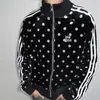 Chaqueta vintage de gamuza con rayas de lunares reflectantes y cuello alto, hombro normal, corte corto ajustado, cuello alto, abrigo cálido de manga larga para hombre