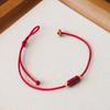 Pulseira de Cinábrio de Alto Conteúdo de Minério Bruto Natural para Mulheres Tecida à Mão Cordão Vermelho Contas Transportadoras Areia Dourada Roxa Pulseira de Cordão Vermelho para Casal