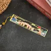 Marcador de Página Clássico Metálico Estilo Museu com Borla Vazada, Lembrança Vintage Criativa, Presente Cultural e Criativo de Formatura, Personalizável
