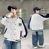 Chaqueta de béisbol para niños de primavera y otoño, nuevo estilo 2026, con bloques de color, corte holgado, informal, top moderno para niños mayores