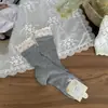 26 Meias Femininas Novas para Primavera e Verão, Meias Finas, Meias Femininas de Malha Floral com Babados de Cano Médio para Verão, Meias Respiráveis para Mulheres