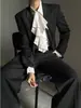 Elegante Blazer Largo Rayado de Fábrica con Solapas de Muesca para Hombres y Mujeres, Abrigo de Traje de Moda para la Temporada de Primavera