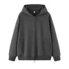 Sudadera con capucha de alta gama, peso pesado, con cremallera, 350g, manga larga, otoño e invierno, ropa de trabajo grupal corporativa, hecha a medida