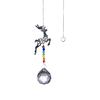Campanillas de Viento de Animales DIY Búho Metal Alce Copo de Nieve Ángel Bola Decorativa Colgante Hoja de Arce Navidad Colgante de Cristal