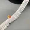 Tecido de Renda Franzida de Lado Único de 1cm, Elástico de Renda Bidirecional, Elástico Franzido Decorativo Artesanal DIY para Prender o Cabelo