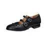 Zapatos de Cuero Brogue Tallados 2026 Nuevo Estilo Británico Zapatos de Vestir Punta Redonda Hebilla Tacón Bajo Grueso Zapatos Monk de Piel Genuina
