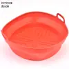 Forma de Silicone para Assar de Grau Alimentício Air Fryer Doméstica Forma de Silicone para Assar de Grau Alimentício Forma de Silicone Dobrável para Assar