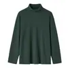 Tops de otoño e invierno con cuello semi-alto, forro polar de doble cara, capa interior ajustada de negocios, camiseta interior cálida, camiseta de manga larga para hombre