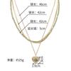 Venta Caliente Transfronteriza Collar de Uso Múltiple de Oro Francés de 14K Accesorios de Cadena de Hoja Personalizada con Colgante de Corazón de Acero Inoxidable