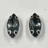 Garra de Broca Marquise com Fundo Prata 6*12mm, Broca de Garra D Acrílica Costurada à Mão, Acessórios para Roupas, Sapatos e Bolsas Feitos à Mão para DIY, Decorações