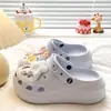 Dopamina ExclusivaAumentador de Altura Emagrecedor 2026 Verão Item Quente DIY Padrão Fofo Sola Grossa Biqueira de EVA Sapatos para Mulheres